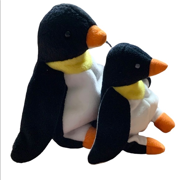 Waddle Penguin PVC 4th Gen 1995 Retired Ty Beanie Baby Mint & Teenie Lot - Picture 3 of 9